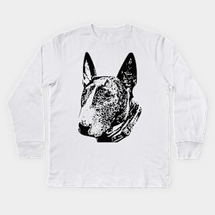 Bull Terrier Face Design - A Bully Christmas Gift Kids Long Sleeve T-Shirt